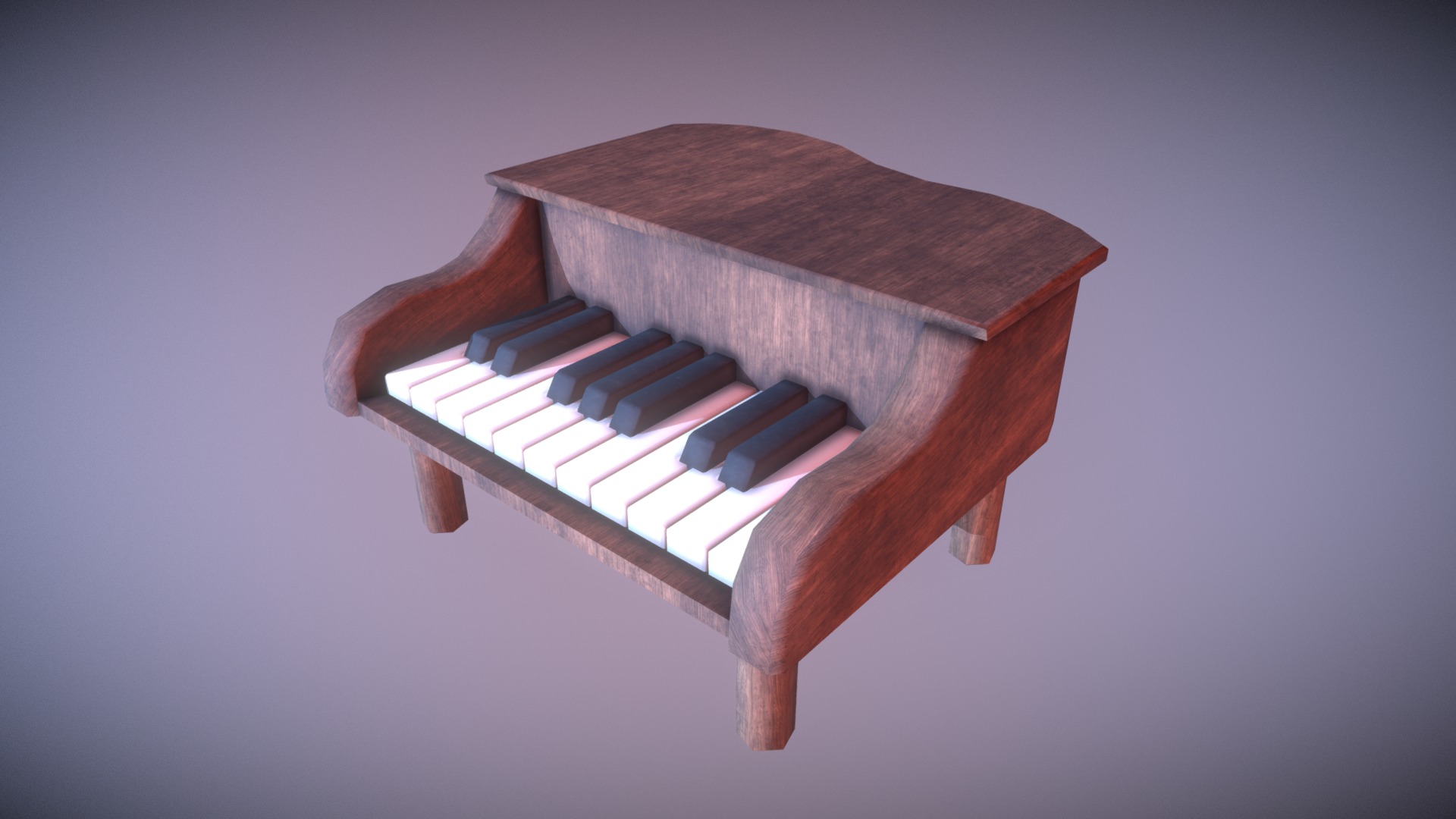 3D model Game Ready Toy Piano Low Poly - This is a 3D model of the Game Ready Toy Piano Low Poly. The 3D model is about a wooden structure with a wooden frame.