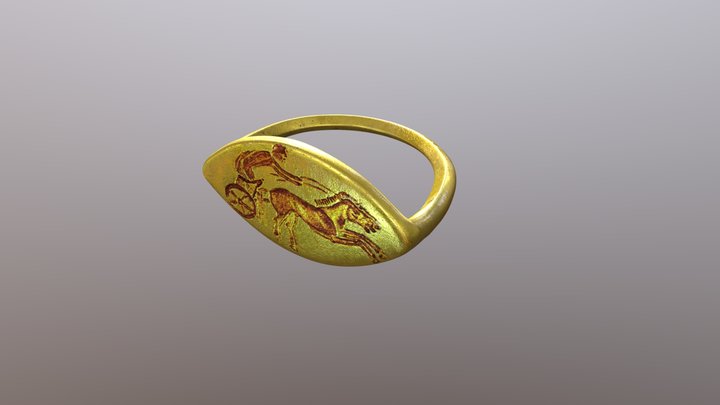 Signet-ring with Achilles-charioteer. 3D Model