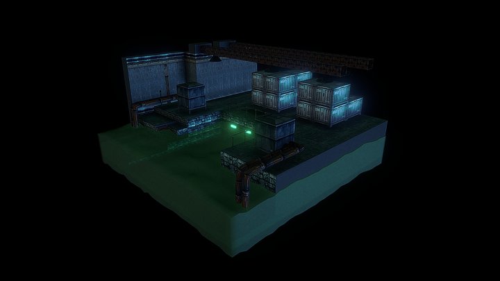 Metal gear (cargo dock) 3D Model