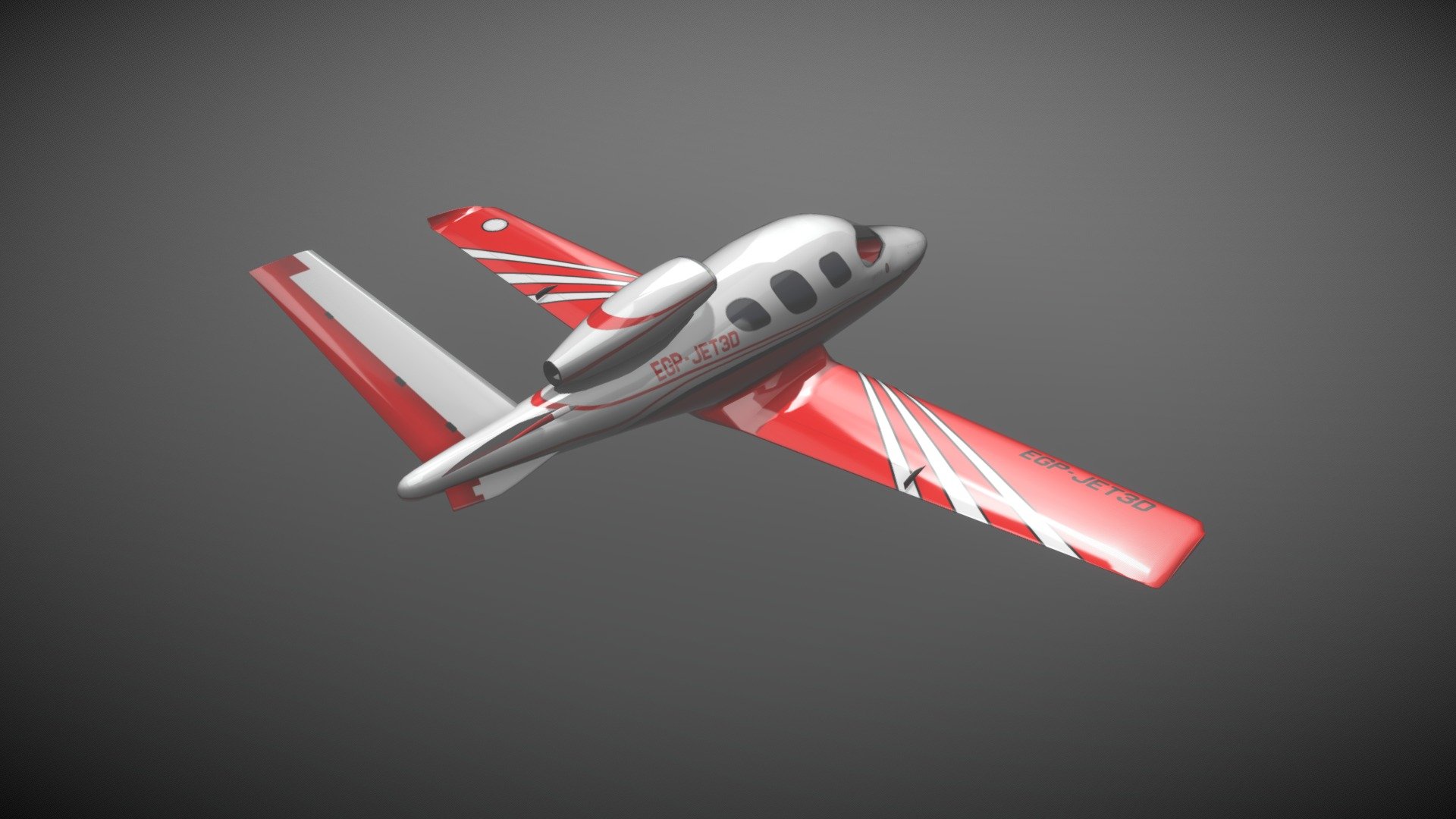 Airplane White and Red Download Free 3D model by Arion