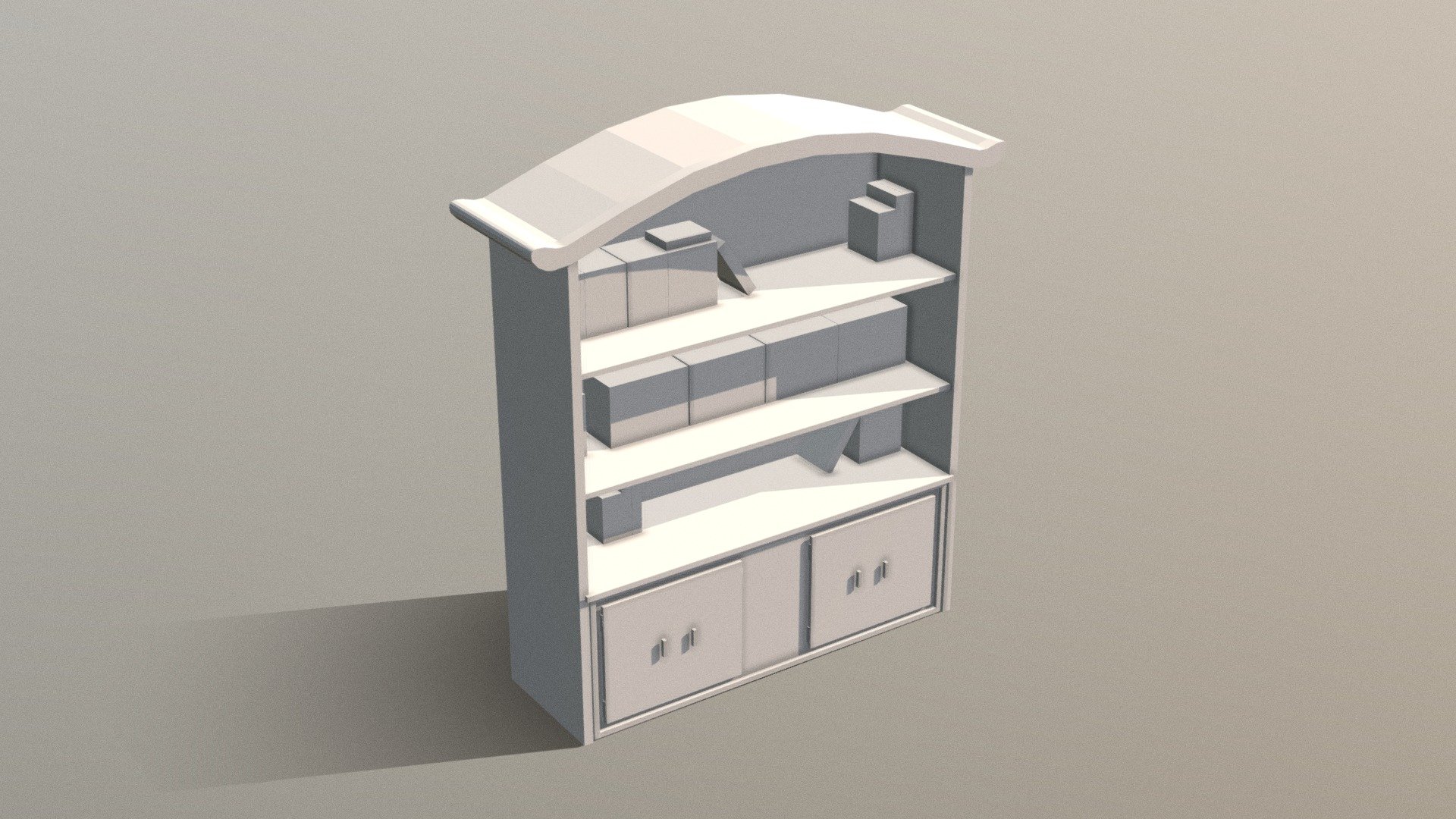 Bookcase with books