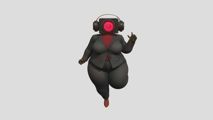 Fat Speaker Woman 3D Model