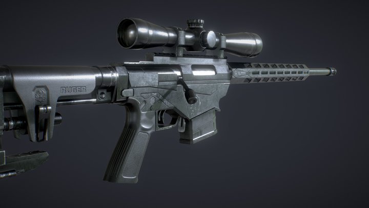 Ruger Precision Rifle with Scope 3D Model