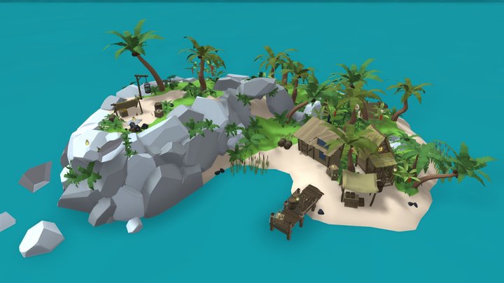 Stylized Pirate Island Pack Demo 3D Model