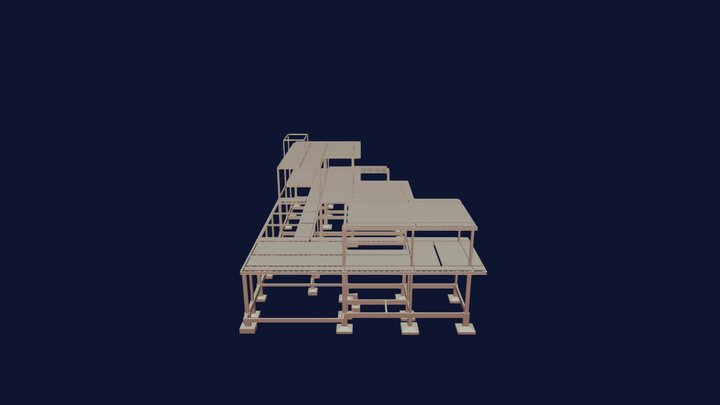 ESTRUTURA MISTA METÁLICA E CONCRETO 3D Model