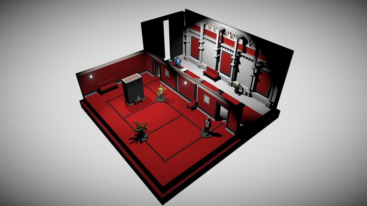 Curtains Down - Hitman Go voxel fan art 3D Model