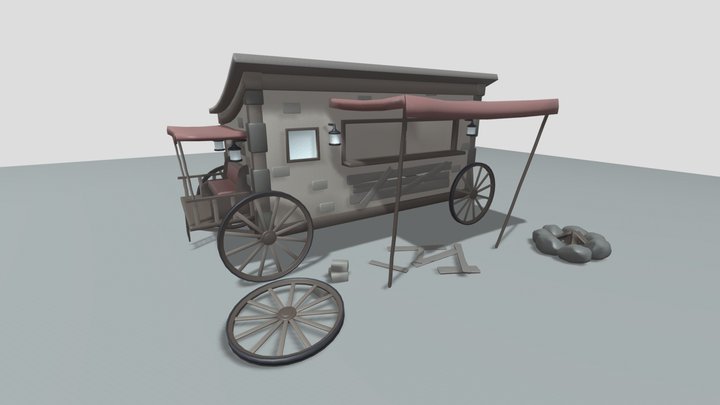 Travelling Merchant's Mobile Shop 3D Model