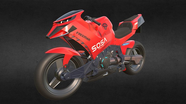 Sci Fi Motorcycle: Sosa Raptor / 'Cuda 3D Model
