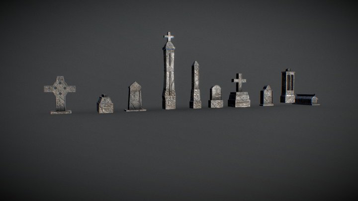 Grave Stones 3D Model
