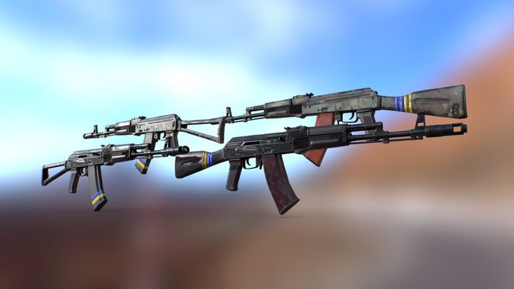[FREE] Ukrainian AK-74M & AKS-74M 3D Model
