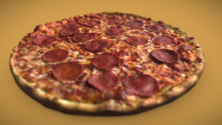 High Quality Salami Pizza V3 3D Model