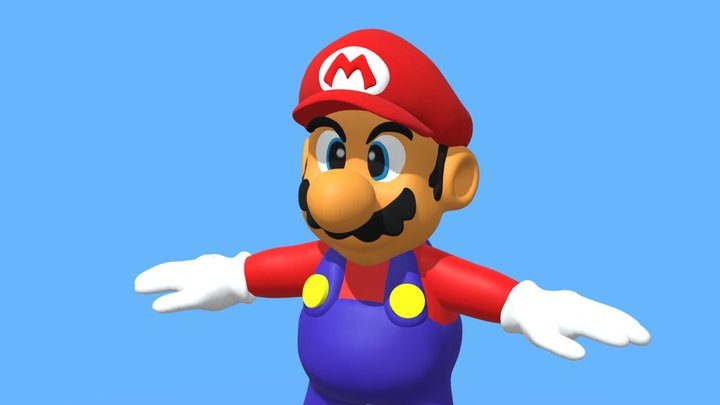 96 N64 Render Mario 3D Model