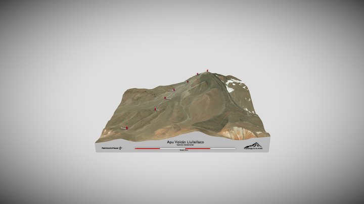 Apu Volcán Llullaillaco - Camino ceremonial 3D Model