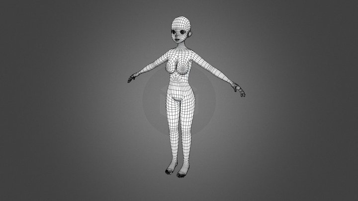 Anime Female mesh 3D Model