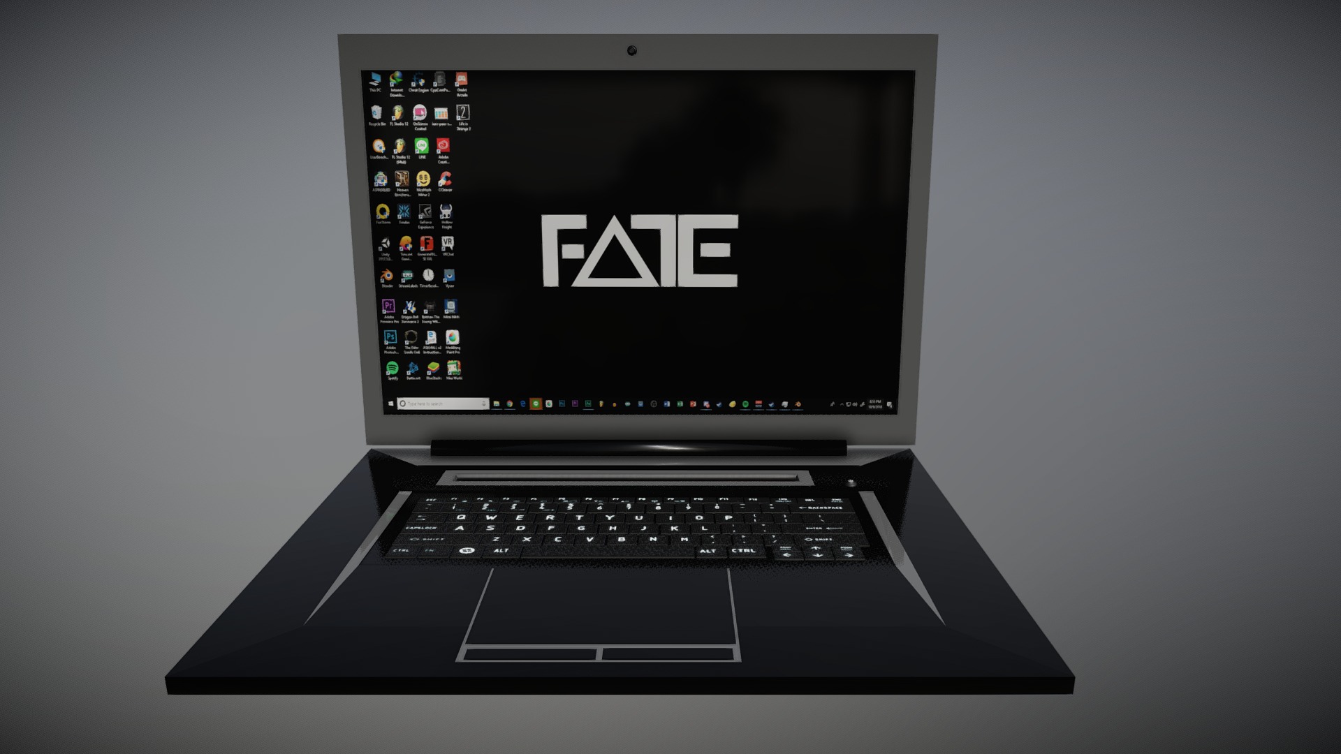 3D model Laptop - This is a 3D model of the Laptop. The 3D model is about a laptop with a keyboard.