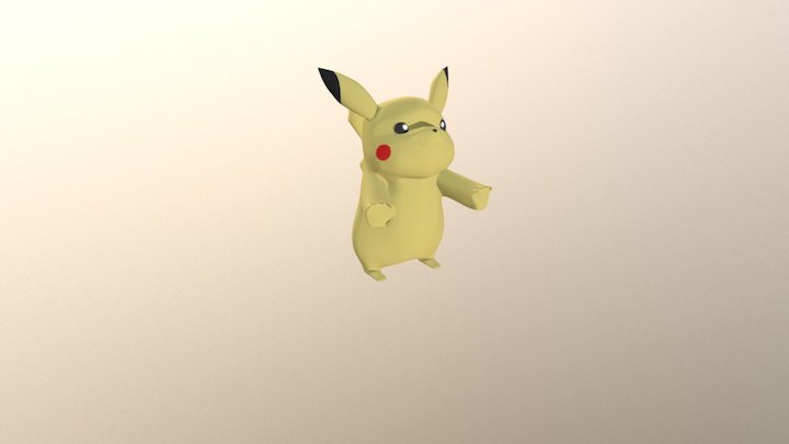 Pikachu with Walking Animations 3D Model