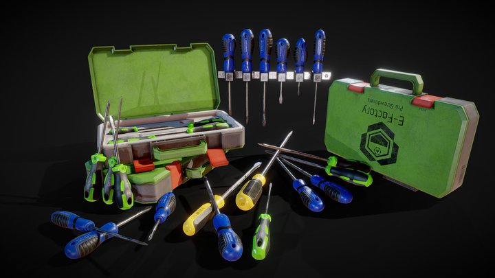 Screwdriver Kit [Game Ready] 3D Model