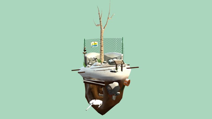 Floating Island 3D Model