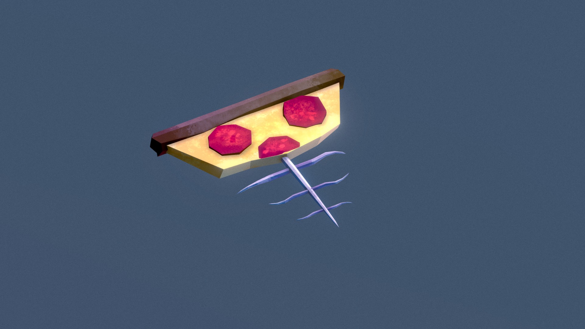 3D model Boneless-less Pizza - This is a 3D model of the Boneless-less Pizza. The 3D model is about a box with a logo on it.
