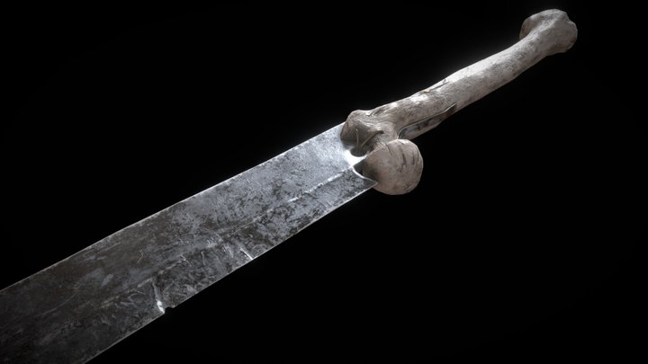 Two handed bone sword 3D Model