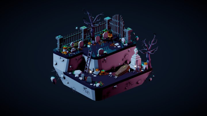 Spooky Graveyard ⚰️ 3D Model