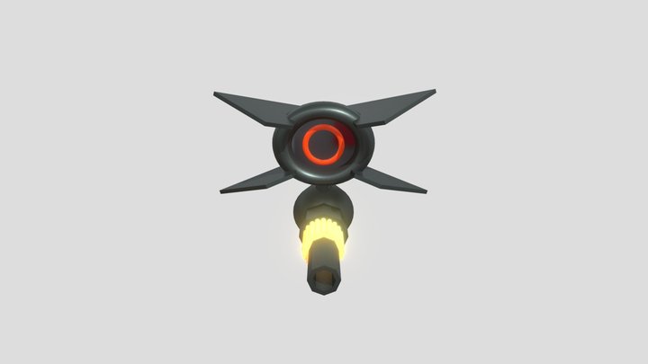 Killer Drone with Mechinegun 3D Model
