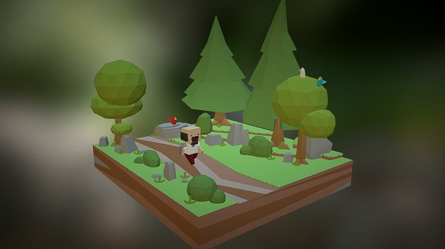 Cartoon Road (Low Poly) 3D Model