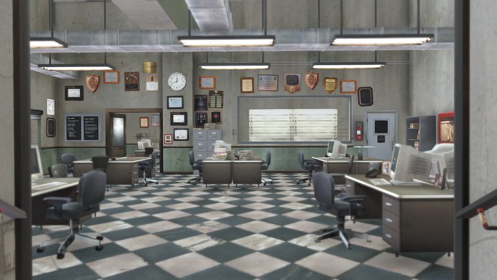 police station (inside) 3D Model