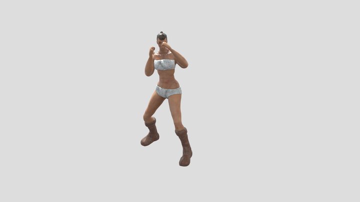 Female Punching 3D Model