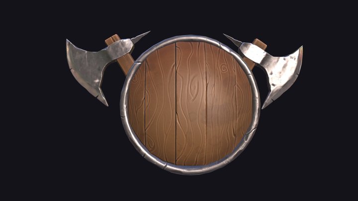 Axe And Shield 3D Model