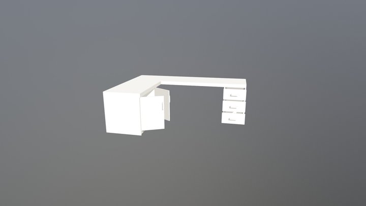 Simple desk L 3D Model