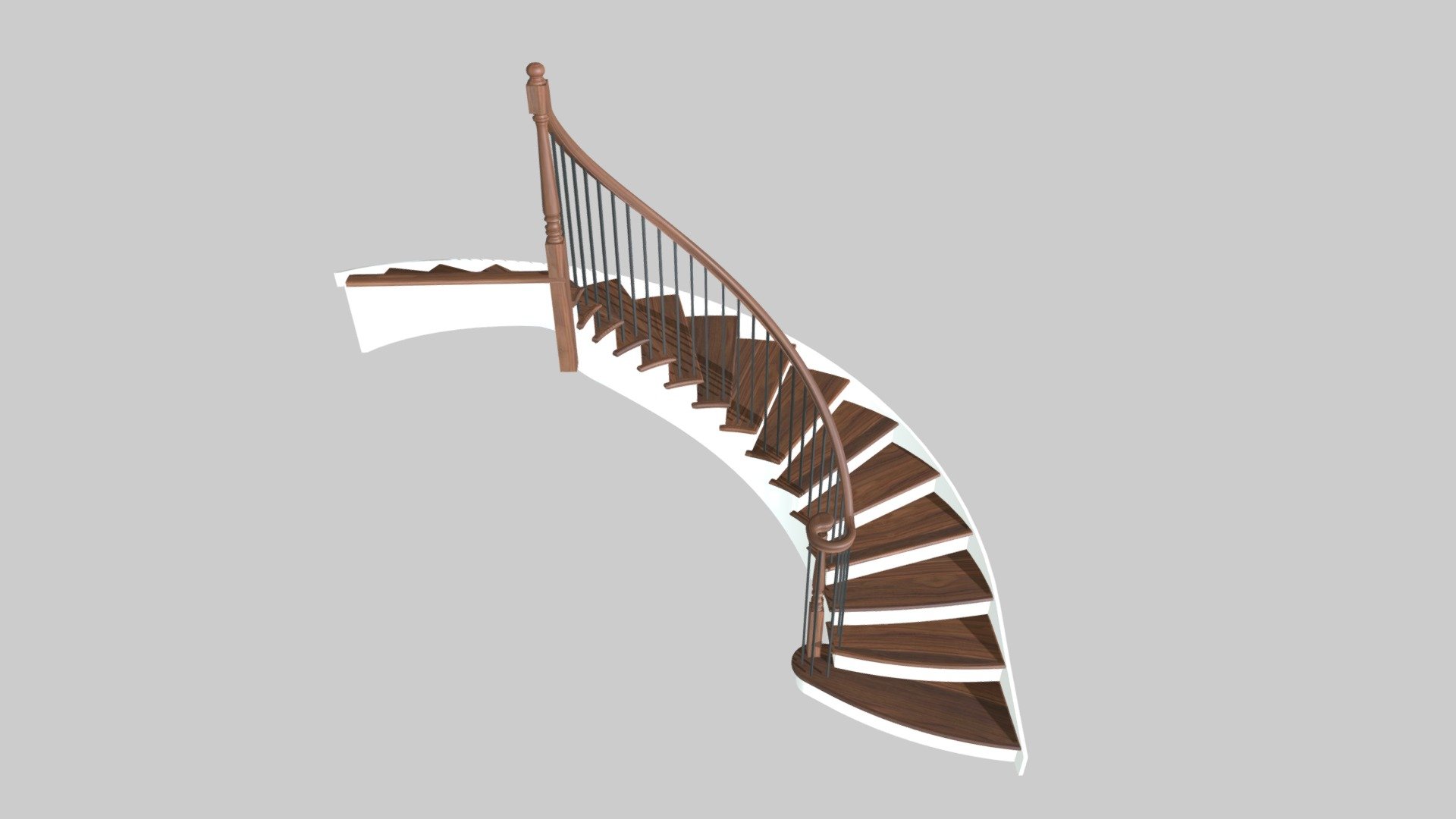 Circular stair - 180 degree with bowed treads