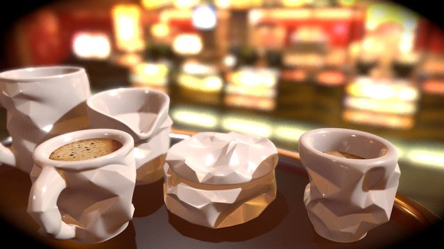 Crushed Coffee-set 3D Model