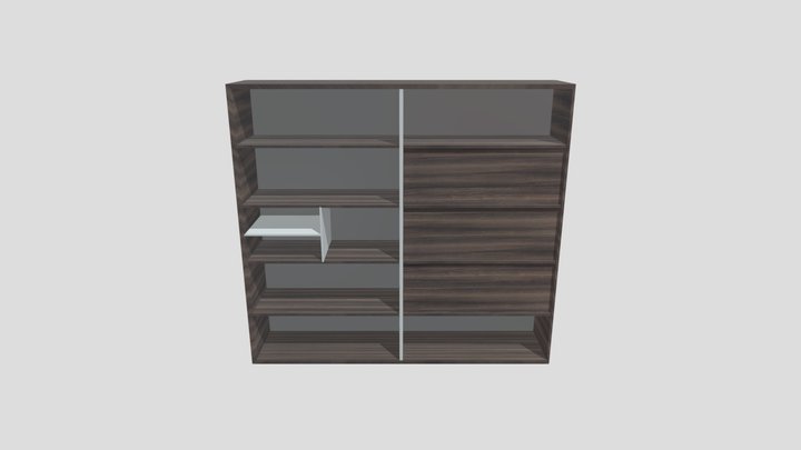 2200mm EXECUTIVE OFFICE WOODEN BOOK CABINET CSC- 3D Model