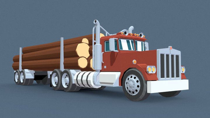 Kenworth W-900 A 1973 Timber Carrier 3D Model