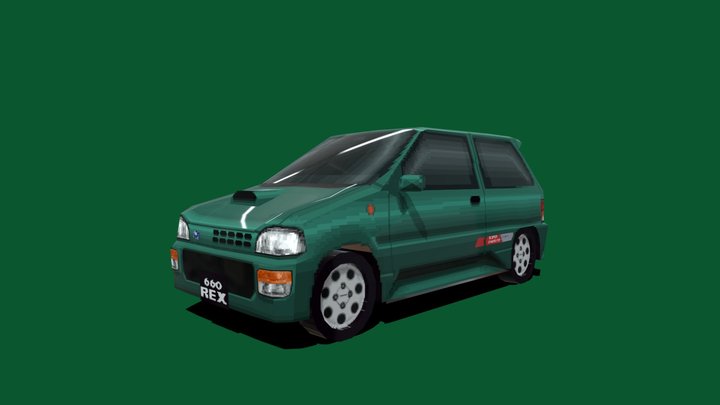 Subaru Rex VX Supercharger (PS1 Low Poly) 3D Model