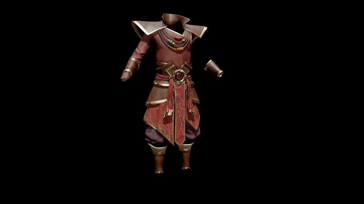 Heavenly Kings  Armour - Red 3D Model