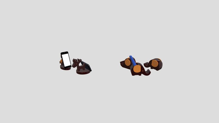 Animal mobile phone rack 3D Model