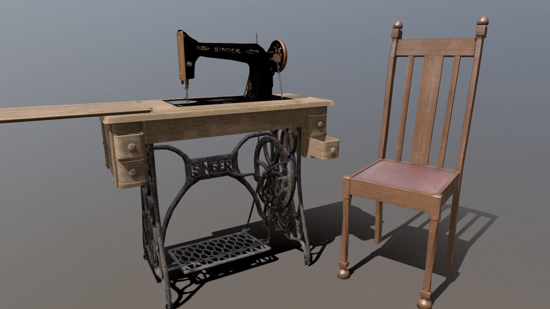 Table- Singer Sewing Table - 3D model by jakaboxjumping (@jakaboxjumping)  [745d387]