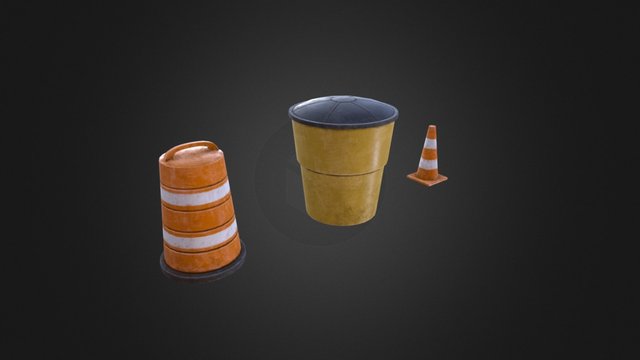 Traffic Barrels 3D Model