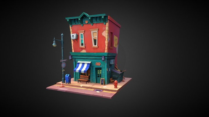 路边小店 3D Model