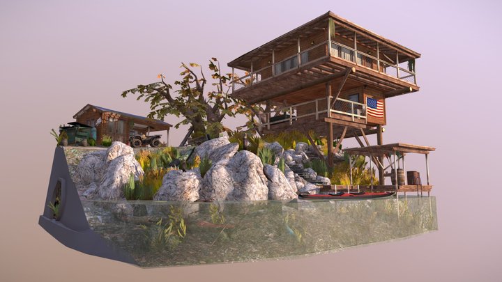 DAE Diorama - Forest loner 3D Model