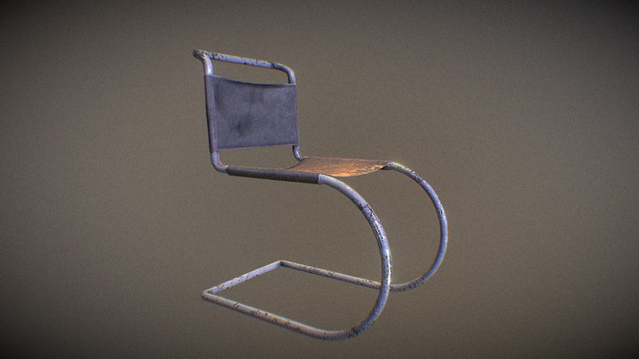 dusty rusty stainless steel de rohe cantilever 3D Model