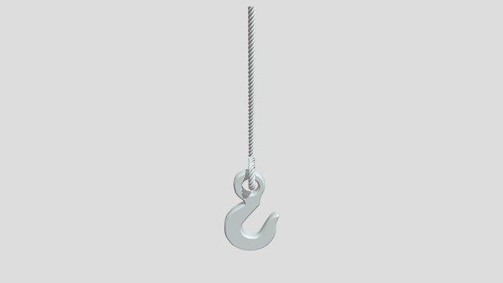 Crane Hook And Rope 3D Model