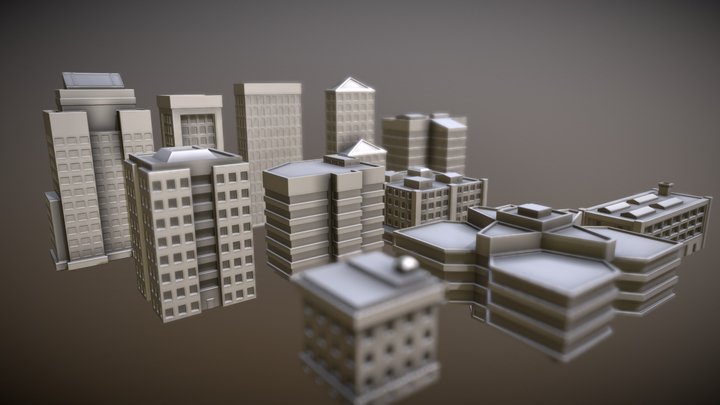 Buildings And Skyscrapers Collection 2 3D Model