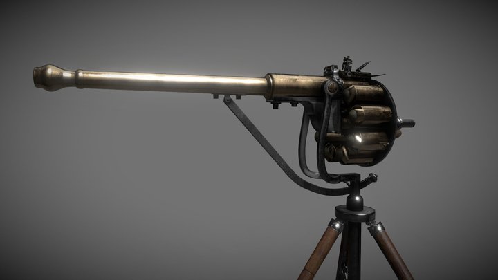 Puckle Gun - Repeating 18th Century Firearm 3D Model