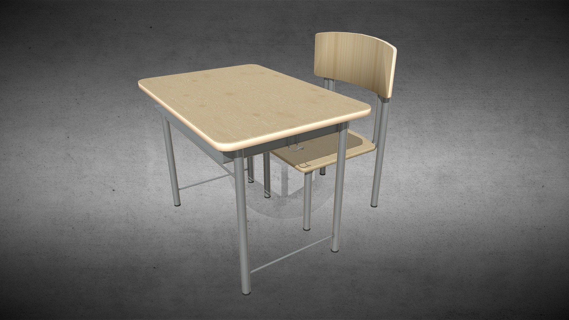 School Desk Download Free 3D model by afferu [746abc6] Sketchfab