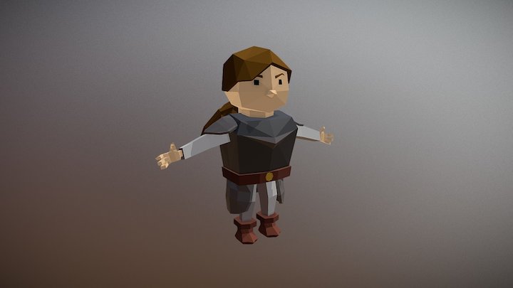 Shala Raan the Dwarven Battle Master - Low Poly 3D Model