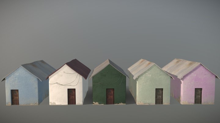 Hut - Barracks Package / Low Poly - Game Ready
