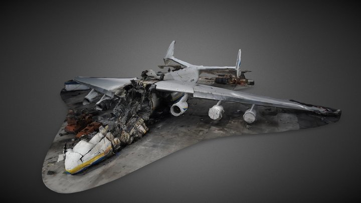 An-225 Mriya destroyed (as of April 2022) 3D Model